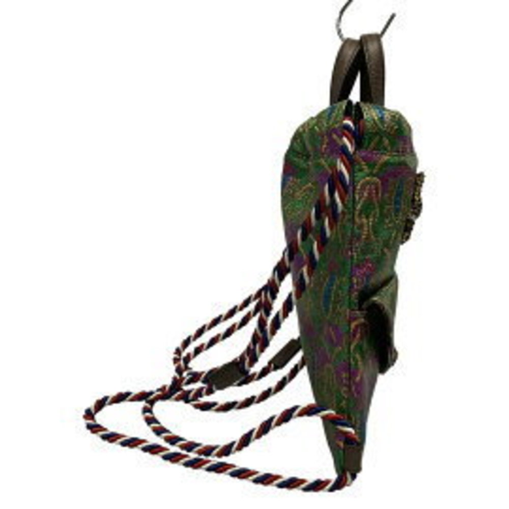 Gucci Multicolor Green Drawstring Backpack Brocad… - image 2